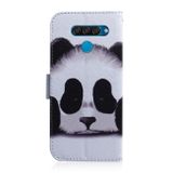 Peňeženkové kožené pouzdro na LG Q60 - Panda
