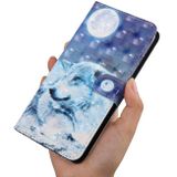 Pěneženkové pouzdro 3D Painting Pattern  na Samsung Galaxy A7(2018)-Moon Wolf