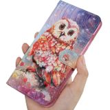 Peněženkové pouzdro3D Painting Pattern na Samsung Galaxy A70-Color Owl