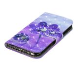 Pěneženkové pouzdro 3D Painting Pattern  na Samsung Galaxy Note 9-Purple Flower
