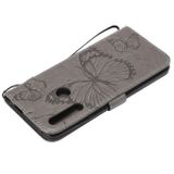 Pěneženkové pouzdro Pressed Printing Butterfly Pattern na Huawei P Smart Z šedá