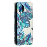 Peňeženkové kožené pouzdro na Samsung Galaxy A42 5G - Blue Leaf