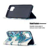 Peňeženkové kožené pouzdro na Samsung Galaxy A42 5G - Blue Leaf
