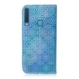 Peňeženkové kožené pouzdro na Samsung Galaxy A9 (2018) - Modrý