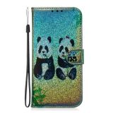 Peňeženkové kožené pouzdro na Sony Xperia 10 - Two Pandas