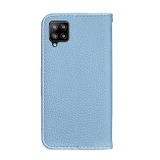Peňeženkové kožené pouzdro na Samsung Galaxy A42 5G - Modrá