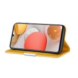 Peňeženkové kožené pouzdro na Samsung Galaxy A42 5G - Žltá