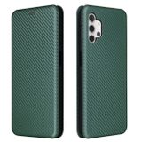 Peňaženkové Carbon pouzdro na Samsung Galaxy A32 5G - Zelená