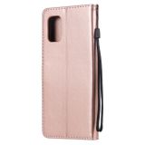 Peňeženkové kožené pouzdro na Samsung Galaxy M51 - Ružovozlatá