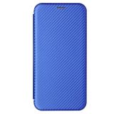 Peňaženkové CARBON pouzdro na Samsung Galaxy A52 5G  - Modrá