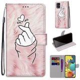 Peňaženkové kožené puzdro Samsung Galaxy A51 5G - Pink Hands Than Hearts