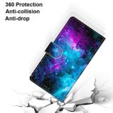 Peneženkové kožené pouzdro na Samsung Galaxy A71 5G - Purple Green Starry Sky