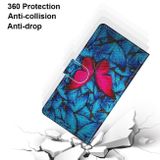 Peneženkové kožené pouzdro na Samsung Galaxy A11 / M11 - Big Red Butterfly On Blue