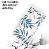 Peneženkové kožené pouzdro DRAWING na Samsung Galaxy S21 Plus 5G - Pink Green Needles