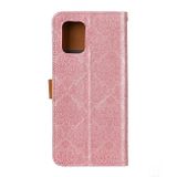Peněženkové kožené pouzdro pro Samsung Galaxy A41 - Růžová
