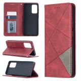Peňaženkové kožené pouzdro PRISMATIC na Samsung Galaxy A52 5G - Červená