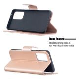 Peňaženkové kožené pouzdro BUTTERFLIES na Samsung Galaxy A52 5G - Ružovozlatá