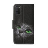 Peňeženkové kožené pouzdro na Samsung Galaxy A02s - Black Cat