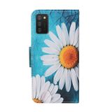 Peňeženkové kožené pouzdro na Samsung Galaxy A02s - Chrysanthemum