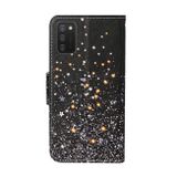 Peňeženkové kožené pouzdro na Samsung Galaxy A02s - Black Background Pentagram
