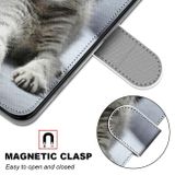 Peňaženkové kožené pouzdro pro Samsung Galaxy Note 20 Ultra - Small Gray Cat