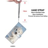 Peňeženkové kožené pouzdro DRAWING na Xiaomi Mi 10T Lite 5G - Snow Puppy