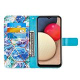 Peňeženkové kožené pouzdro na Samsung Galaxy A02s - Mramor/modrá