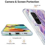 Gumený 3D kryt MARBLE na Samsung Galaxy A51 5G -Tmavěfialová