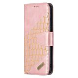 Peňeženkové kožené pouzdro na Samsung Galaxy A02s - Ružovozlatá