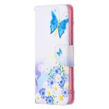 Peňeženkové kožené pouzdro na Samsung Galaxy A02s - Flower and Butterfly