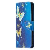 Peňeženkové kožené pouzdro na Samsung Galaxy A02s - Blue Butterfly