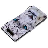 Peňeženkové kožené pouzdro na Samsung Galaxy A80 - White Leopard