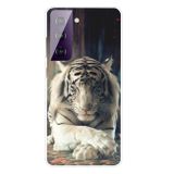 Gumený kryt Shockproof Painted na Samsung Galaxy S21 5G - White Tiger