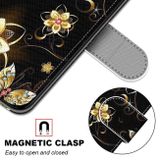 Peňaženkové kožené pouzdro na Samsung Galaxy A52 5G - Gold Diamond Butterfly