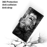 Peňeženkové kožené pouzdro na Samsung Galaxy A72 - Black White Lion Head