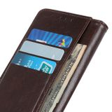Peňaženkové kožené pouzdro na Motorola Moto E7 Power - Tmavohnedá