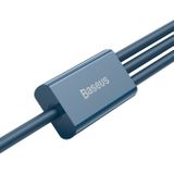 Synchronizační kabel Baseus 3V1  hliníkový(1,5m) - modrá