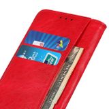 Peněženkové kožené pouzdro Crazy Horse Flip na Xiaomi Redmi Note 10/10S - Červená