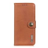 Peněženkové kožené pouzdro KHAZNEH Cowhide na Xiaomi Redmi Note 10/10S - Hnědá