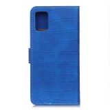 Peněženkové kožené pouzdro Crocodile Flip na Xiaomi Redmi Note 10/10S - Modrá