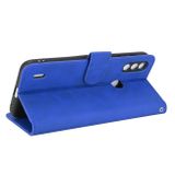 Peňaženkové kožené pouzdro na Motorola Moto E7 power - Modrá