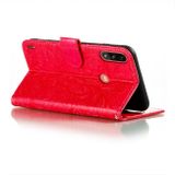 Peňaženkové kožené pouzdro na Motorola Moto E7 Power - Červená