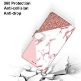 Peňeženkové kožené pouzdro DRAWING na Xiaomi Redmi Note 10 5G - Pink Stone Texture