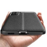 Kožený kryt LITCHI na Samsung Galaxy S21 FE - Černá