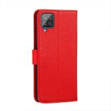 Peňeženkové kožené pouzdro LITCHI na Samsung Galaxy A22 4G - Červená