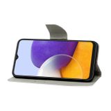 Peňeženkové kožené pouzdro DRAWING na Samsung Galaxy A22 4G - Black Marble