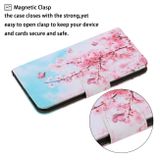 Peňeženkové kožené pouzdro DRAWING na Samsung Galaxy A22 4G - Cherry Blossoms
