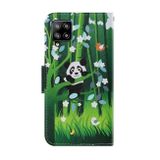 Peňeženkové kožené pouzdro DRAWING na Samsung Galaxy A22 4G - Panda