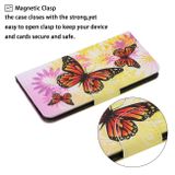 Peňeženkové kožené pouzdro DRAWING na Samsung Galaxy A22 4G - Chrysanthemum Butterfly