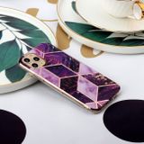 Gumený kryt Hot Stamping Geometric Marble IMD Craft na iPhone 11 pro -fialová
